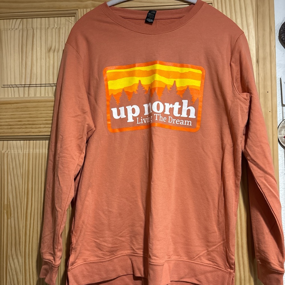 Orange 'Up North' Graphic Sweatshirt